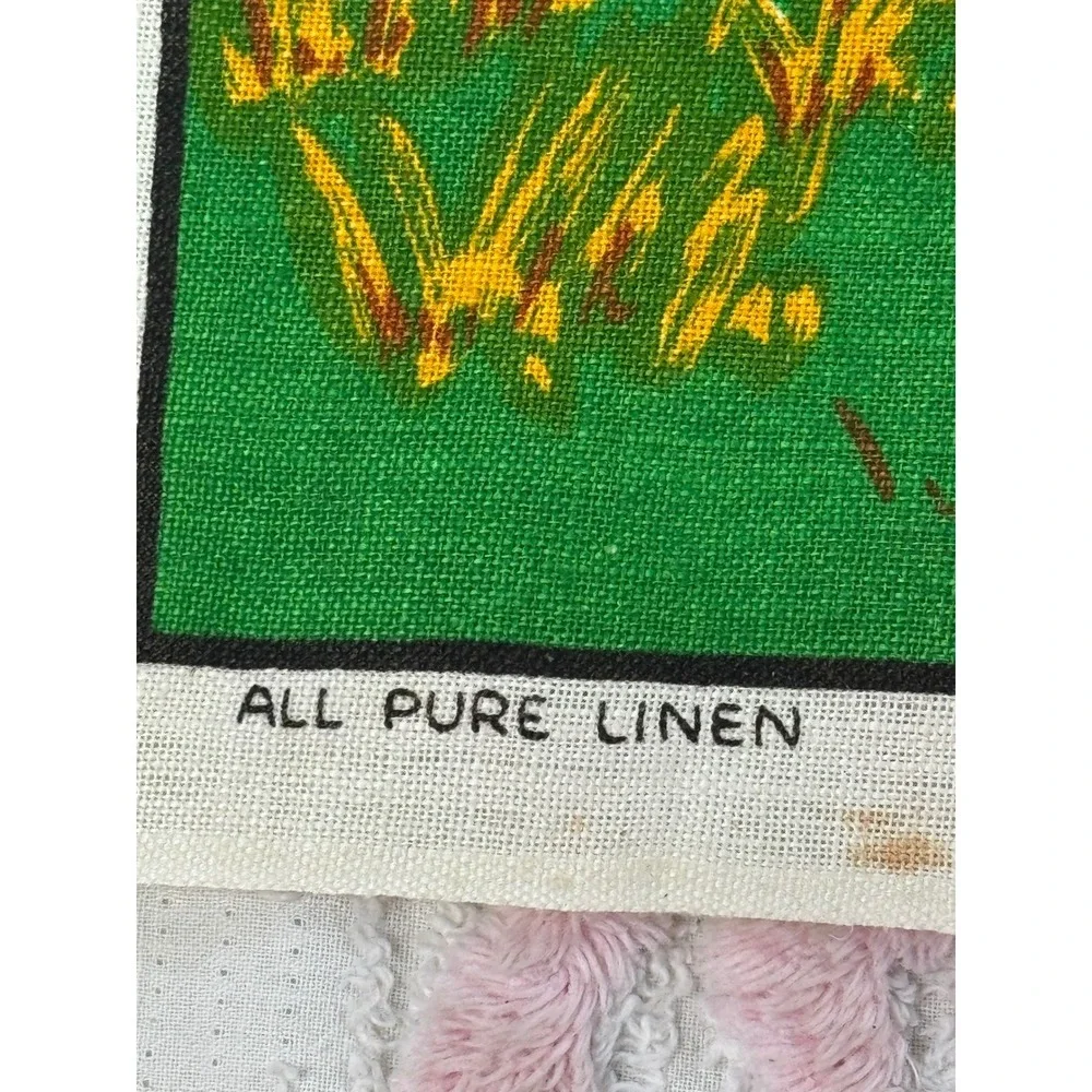 Vintage Irish Coffee Tea Towel Pure Linen Made in Ireland Leprechaun Recipe